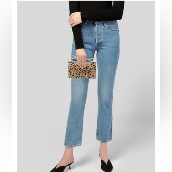 ZAC POSEN “Milla” Small Frame Animal Print Coated Clutch with Bow Accent Bottom - Picture 7 of 14